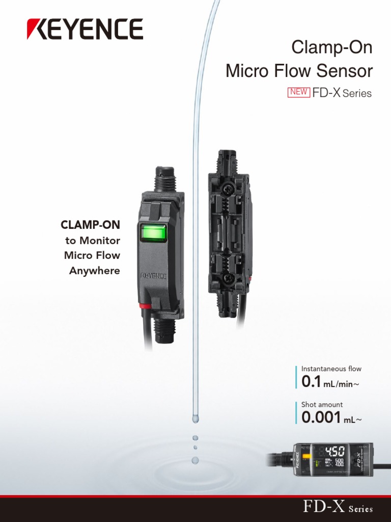 Keyence Clamp On Micro Flow Sensor PDF Pipe (Fluid Conveyance) Flow Measurement