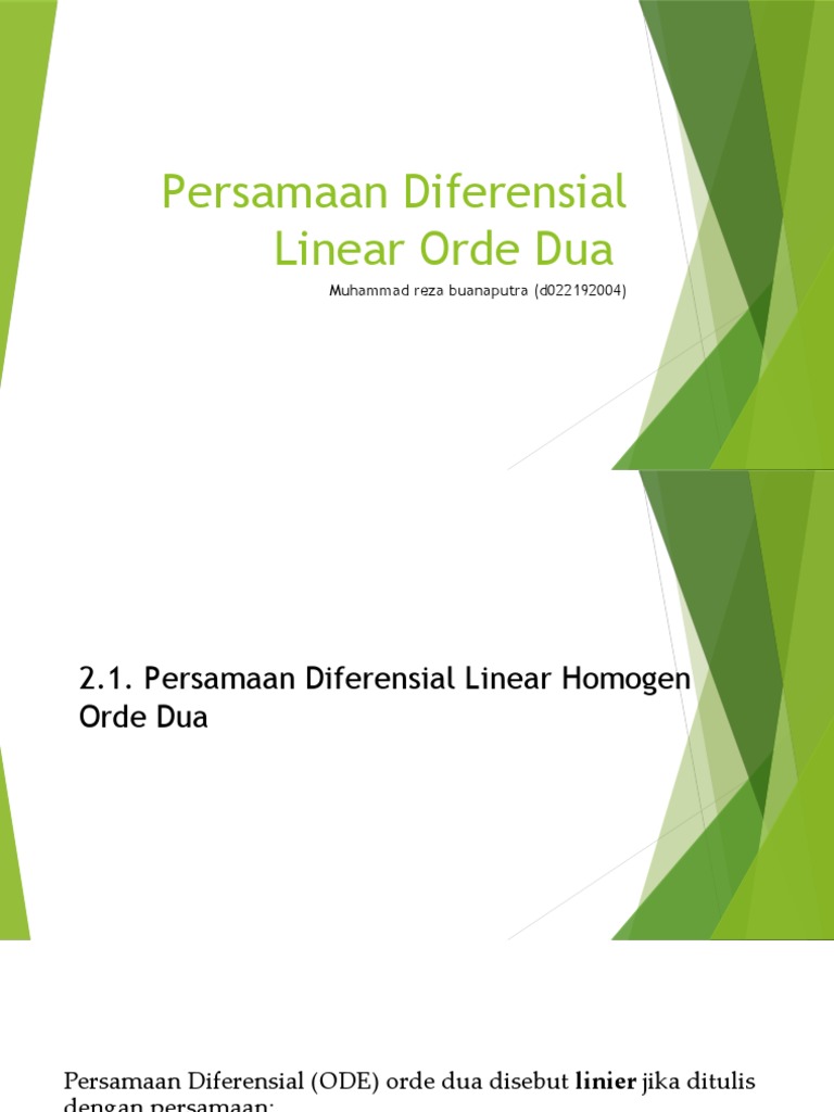 2.1. ODE Linear Homogen Orde Dua | PDF
