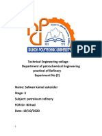 Technical Engineering Collage Department of Petrochemical Engineering Practical of Refinery Experiment No