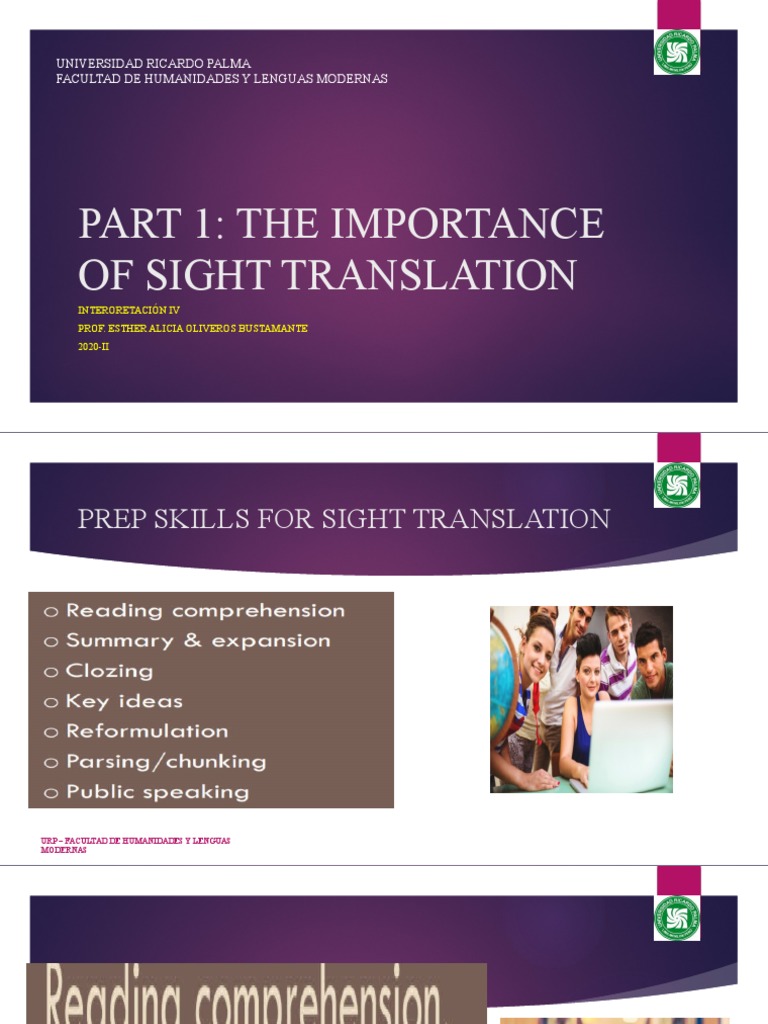 Importance of Sight Translation PDF Ciencias de la Salud Medicina