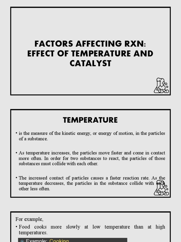 Factors Affecting RXN: Effect of Temperature and Catalyst | PDF