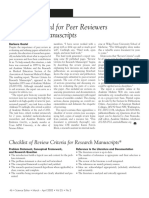 Checklist of Review Criteria For Research Manuscripts PDF