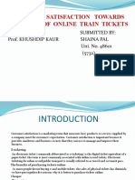 Customer Satisfaction Towards Purchase of Online Train Tickets