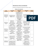 Rúbrica Evaluación Artículo de Revisión