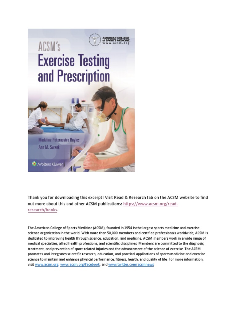 ACSMs Exercise Testing Prescription PDF | PDF | Wellness