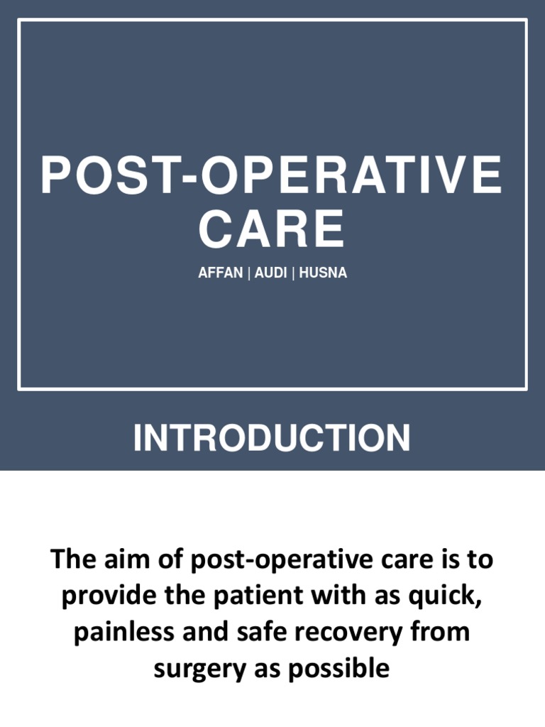 Post-Operative Care Guidelines | PDF | Heart Failure | Thrombosis