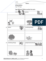 Unit 17 Reading Comprehension Living and Nonliving Things: How Are These Things Different? Write One Fact For Each