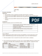 Database Programming With SQL 12-1: INSERT Statements Practice Activities