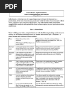 Lesson Plan & Implementation: Level 3 Video Reflection and Analysis