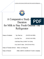A Comparative Study On The Duration For Milk To Stay Fresh Outside The Refrigerator