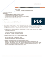 Database Programming With SQL 12-3: DEFAULT Values, MERGE, and Multi-Table Inserts Practice Activities