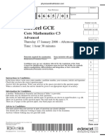 January 2008 QP - C3 Edexcel