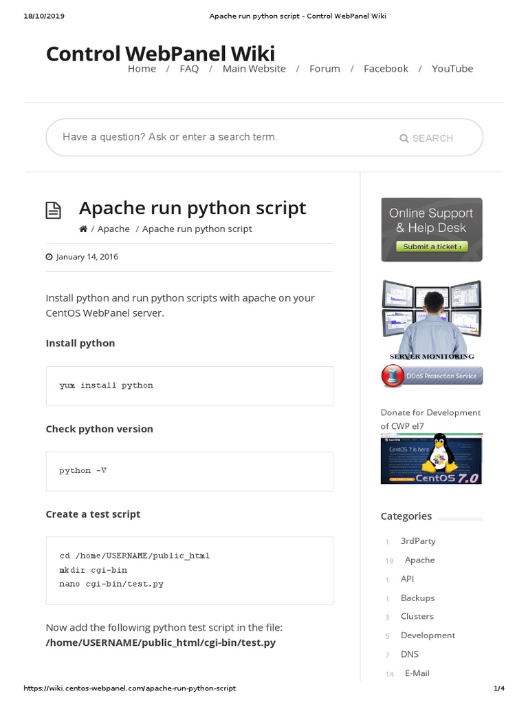 Apache Run Python Script - Control WebPanel Wiki PDF | PDF | Apache ...