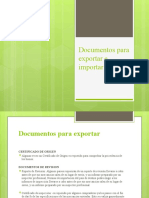 Documentos para Exportar e Importar