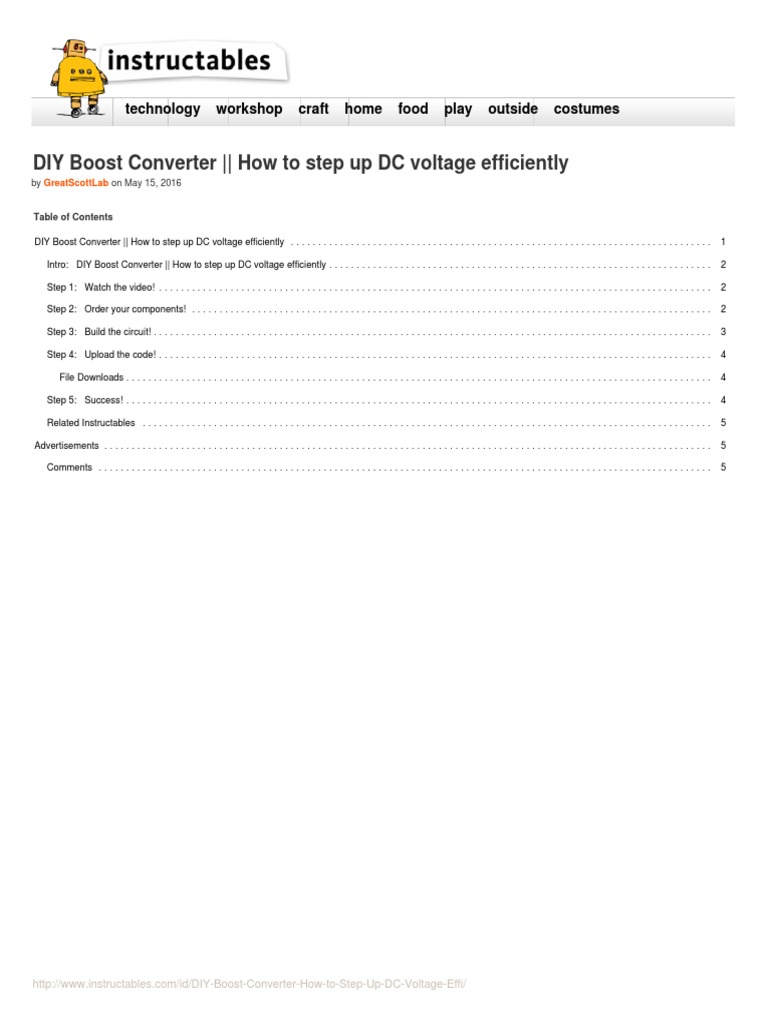 DIY Boost Converter for DC Voltage | PDF | Electrical Engineering ...