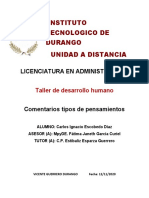 Instituto Tecnologico de Durango Unidad A Distancia: Licenciatura en Administración