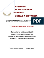 Instituto Tecnologico de Durango Unidad A Distancia: Licenciatura en Administración