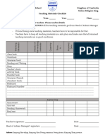 Teaching Materials Checklist