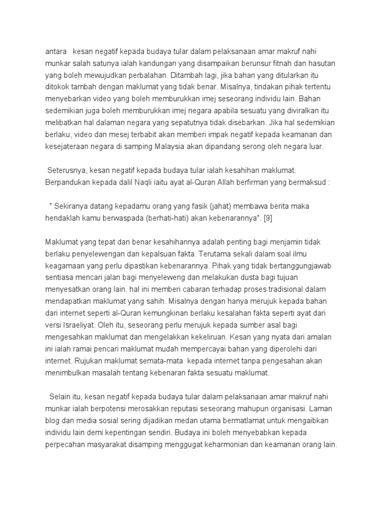 Kesan Negatif Kepada Budaya Tular Pdf
