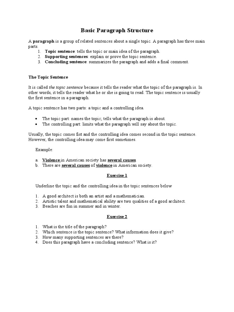 Basic Paragraph Writing | PDF | Paragraph