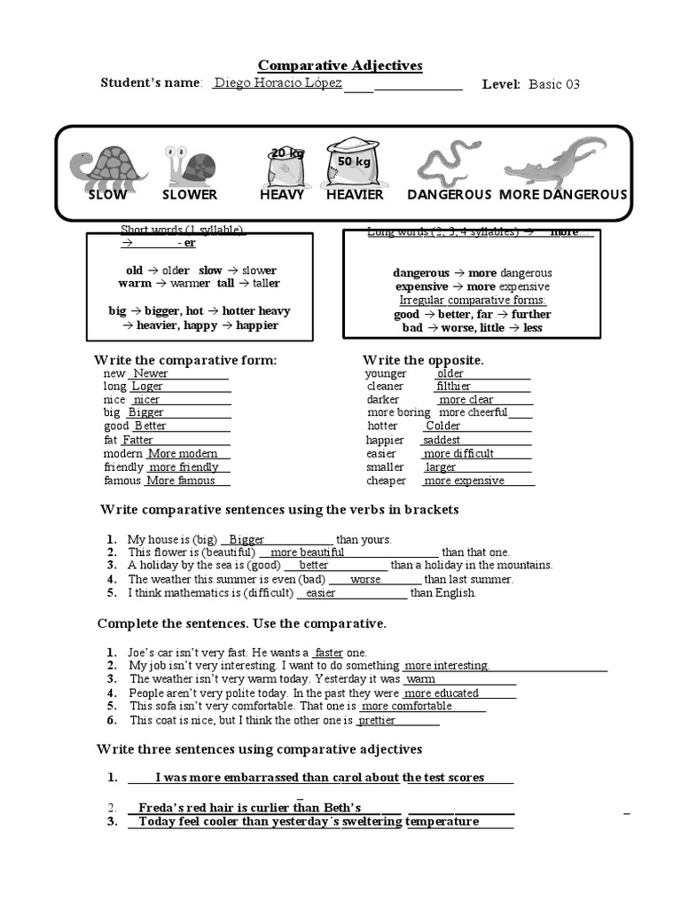 Understanding Comparative Adjectives | PDF | Semiotics | Linguistic ...