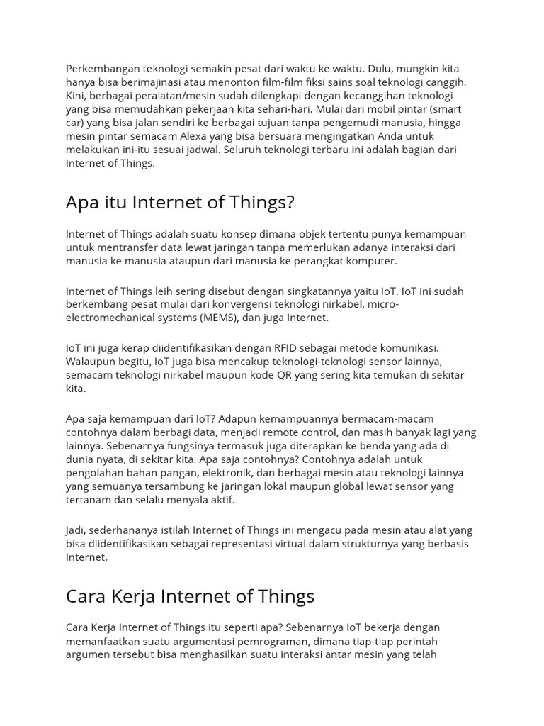 Memahami Internet of Things (IoT) | PDF