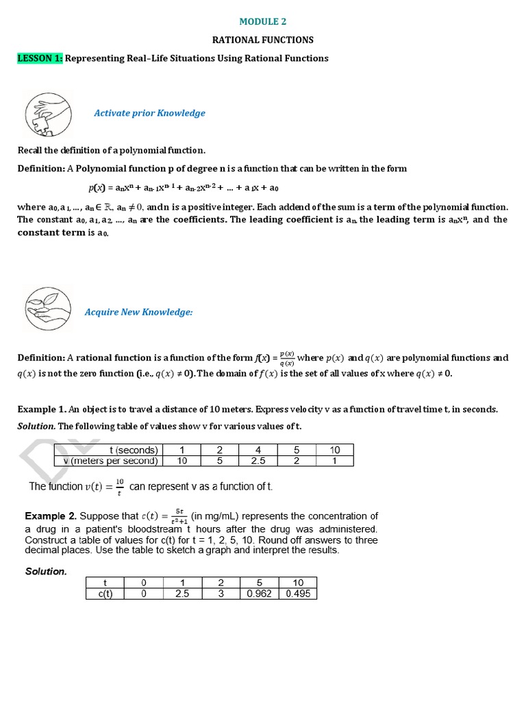 Real-Life Applications of Rational Functions | PDF | Function ...