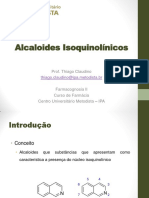 Alcaloides Isoquinolínicos: propriedades, atividades e drogas vegetais