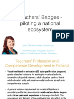 Teachers' Badges - Piloting A National Ecosystem