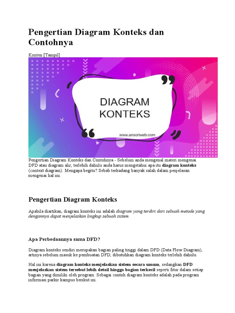 Pengertian dan Contoh Diagram Konteks | PDF | Metode & Bahan Ajar