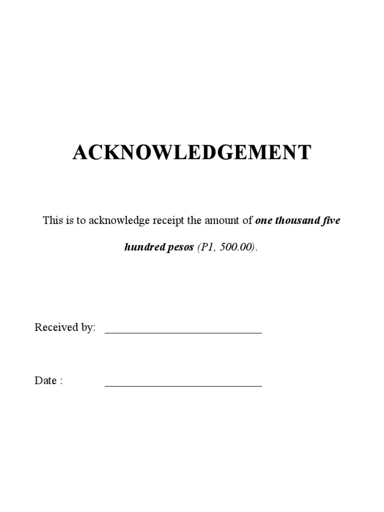 Acknowledgment of Receipt for P1,500 | PDF | Law