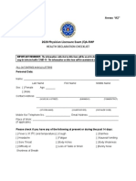 2020 Physician Licensure Exam /Qa-Fmp: Health Declaration Checklist