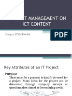 Project Management On Ict Content: Group 3-STEM Hubble