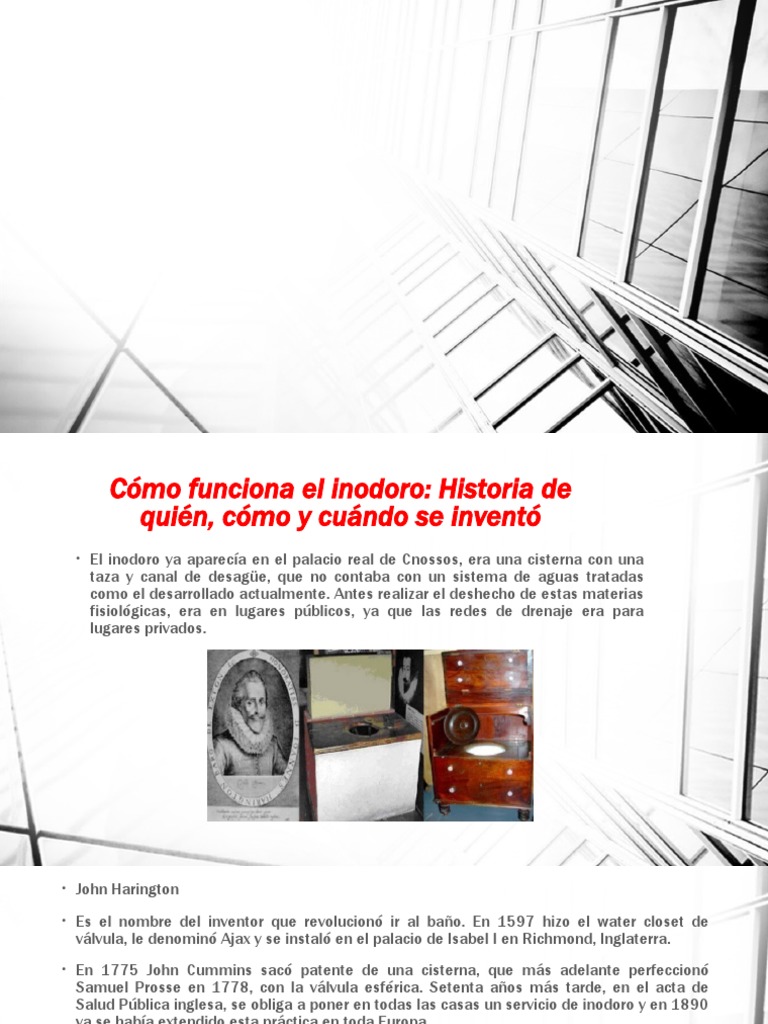 Historia del inodoro: inventores y evolución | PDF | Baño | Agua