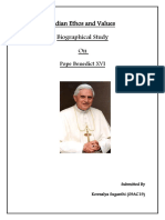 Indian Ethos and Values Biographical Study On: Pope Benedict XVI
