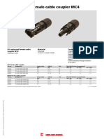 Technical Data Material PV-male and Female Cable Coupler MC4