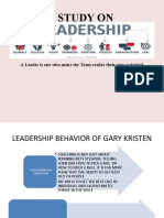 A Study On: - A Leader Is One Who Make The Team Realize Their Own Potential