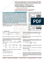 The Analytical Nature of The Greens Function in The Vicinity of A Simple Pole