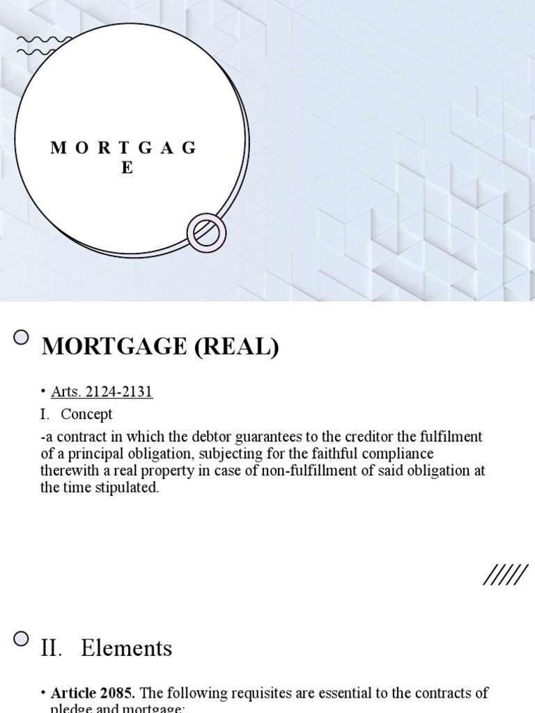 An Overview of Mortgage Law in the Philippines PDF Mortgage Law