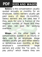 Salaries and Wages: Salary Is The Compensation Usually