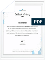 Certificate of Training: Harnehmat Kaur