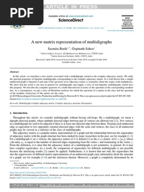 A new matrix representation of multidigraphs