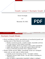 Stochastic Growth Models: Lecture 7 Recap