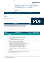 Procurement and Accounts Payable Controls Review Audit Work Program