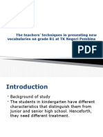 The Techniques of Presenting New Vocabulary in Grade