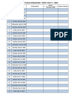 Ramadhan Fasting Schedule Yosep 1441H - 2020