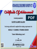 Trainers Methodology Level I-Certificate of Achievement 26 PDF