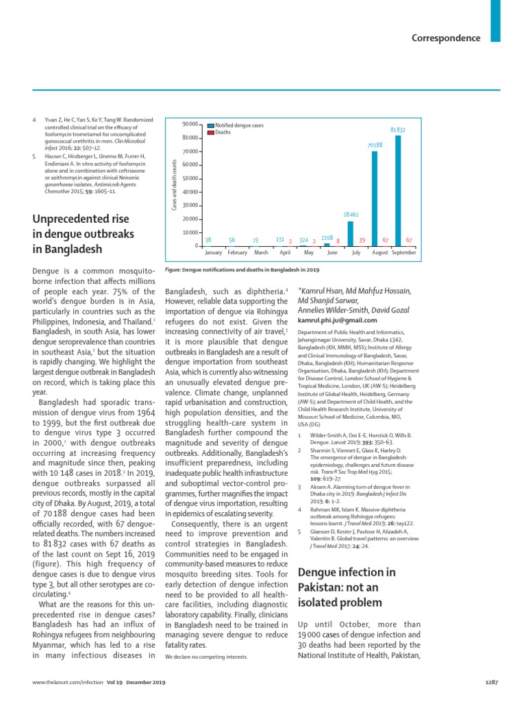 Unprecedented Dengue Outbreaks in Bangladesh | PDF | Infection ...