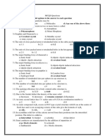 Physical Chemistry MCQS Question Bank