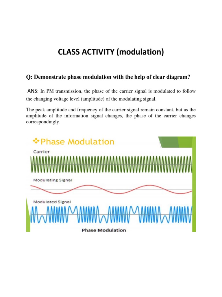 Phase Modulation Explained with Diagram | PDF